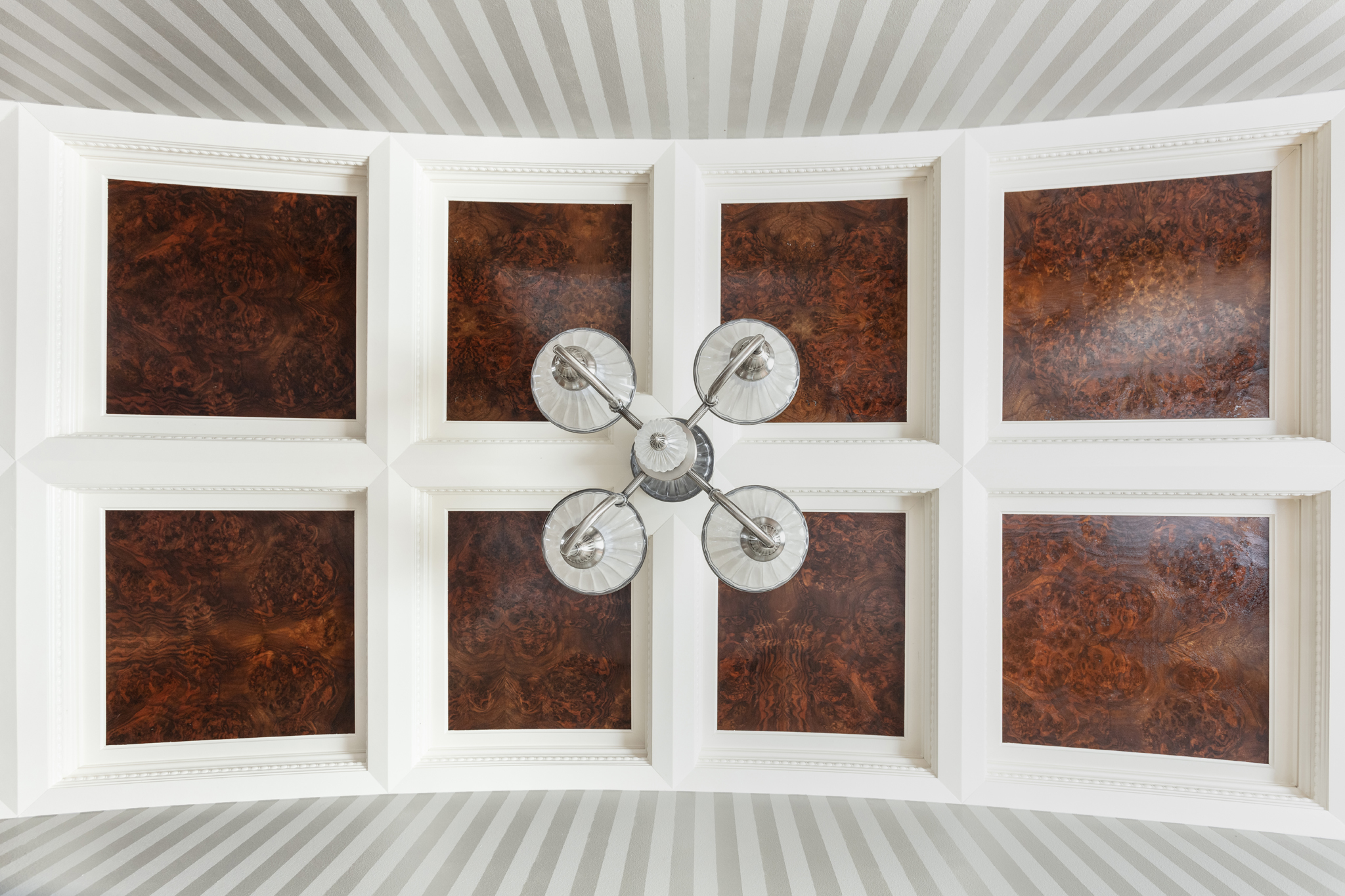 Editorial Photography custom-designed coffered ceiling in Englewood Colorado