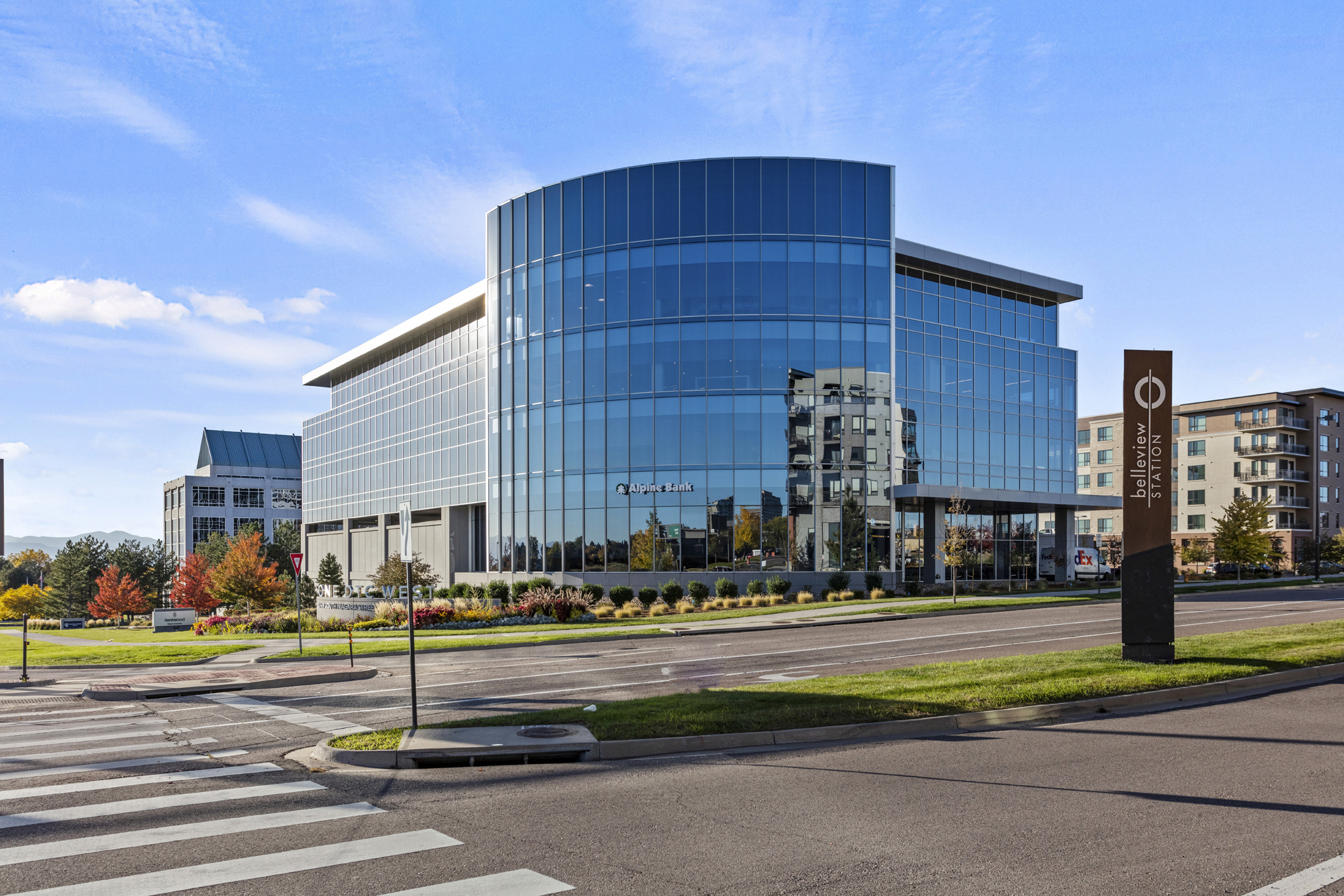 exterior commercial architectural photography sky scraper builder in the denver tech center