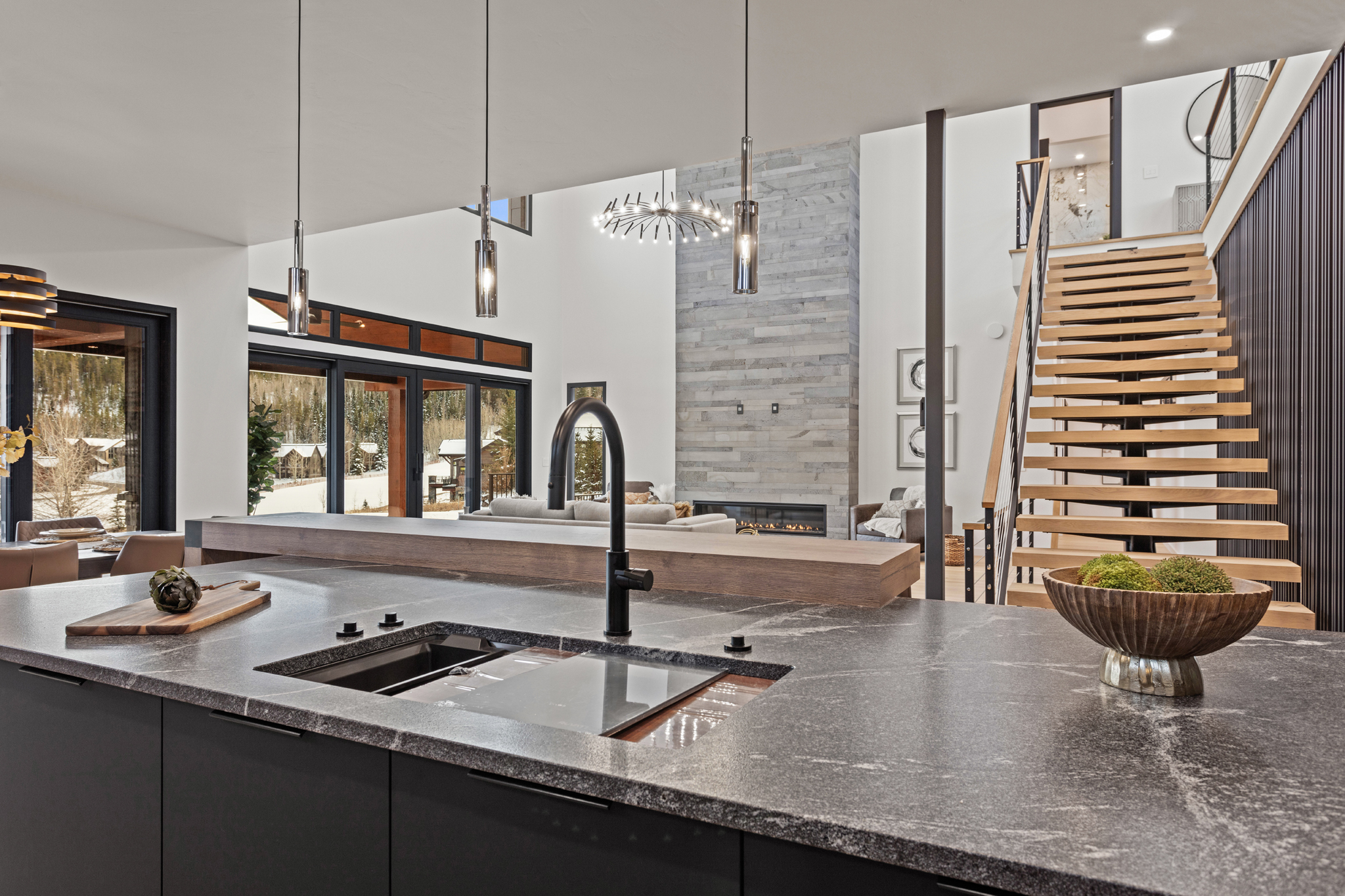 Silverthrone colorado commercial architectural photography of a interior kitchen by a custom builder